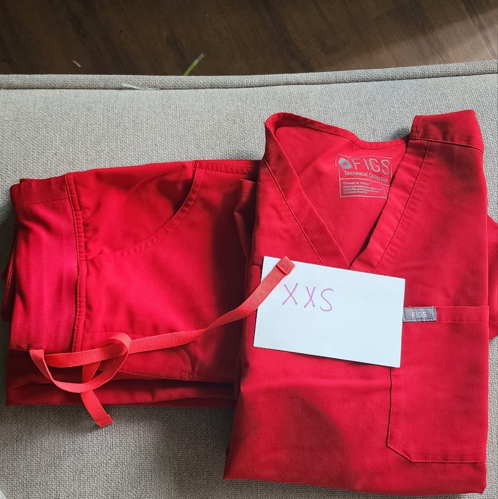 Figs red ♥️ scrubs set xxs Kade pant - xxs 1-pocket top